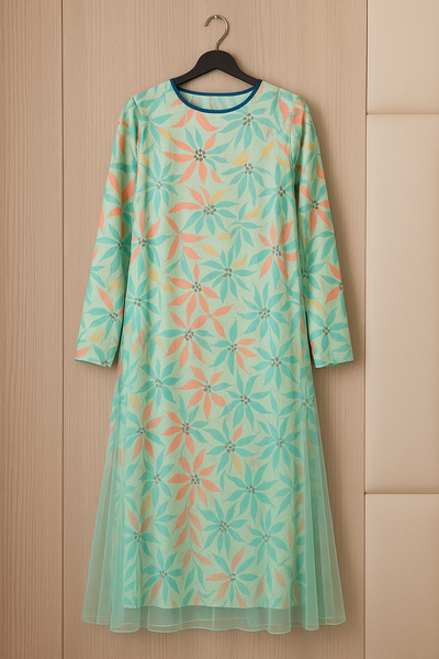 Mint Blossom Mesh Dress