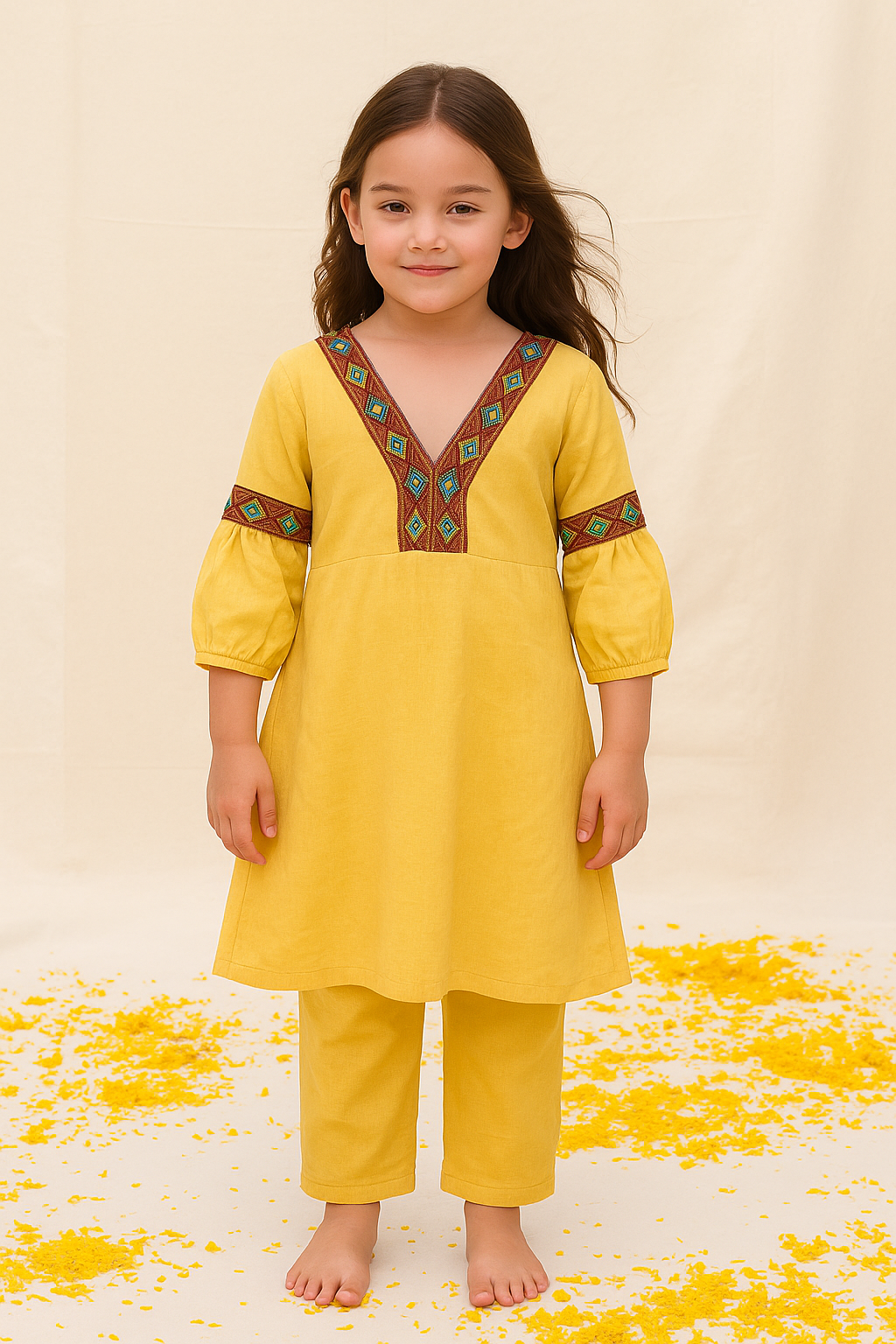 Sunny Bloom Embroidered Frock