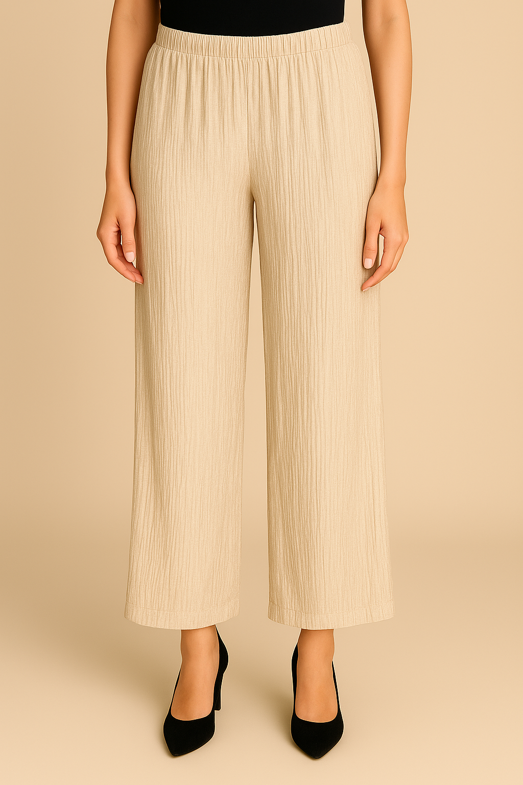 Ivory Crinkle Palazzo