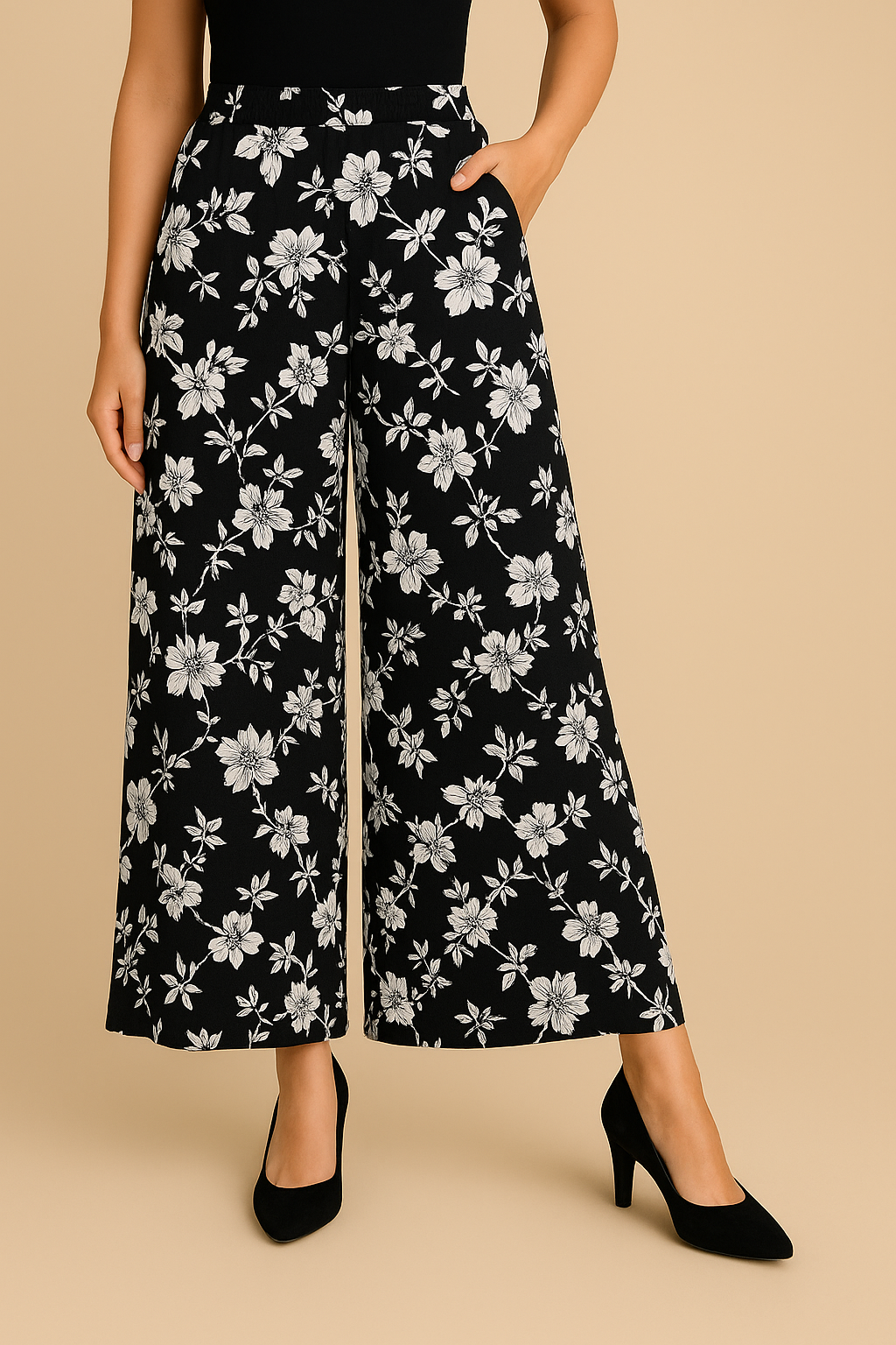 Noir Bloom Palazzo