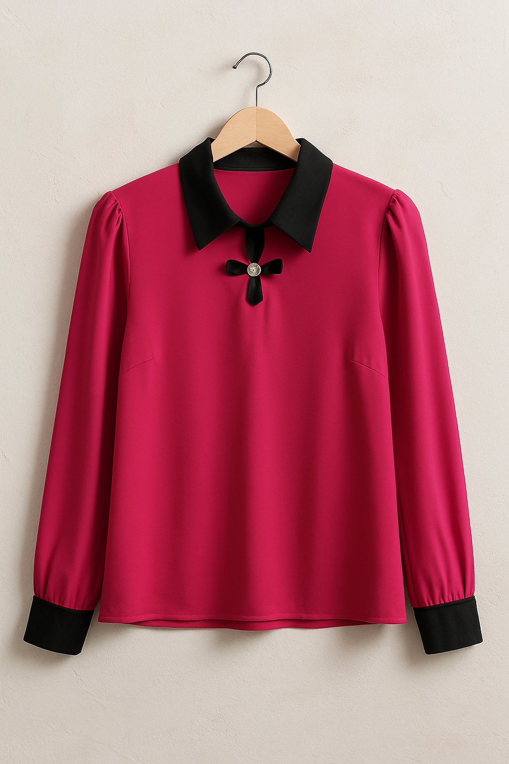 Crimson Charm Collar Top
