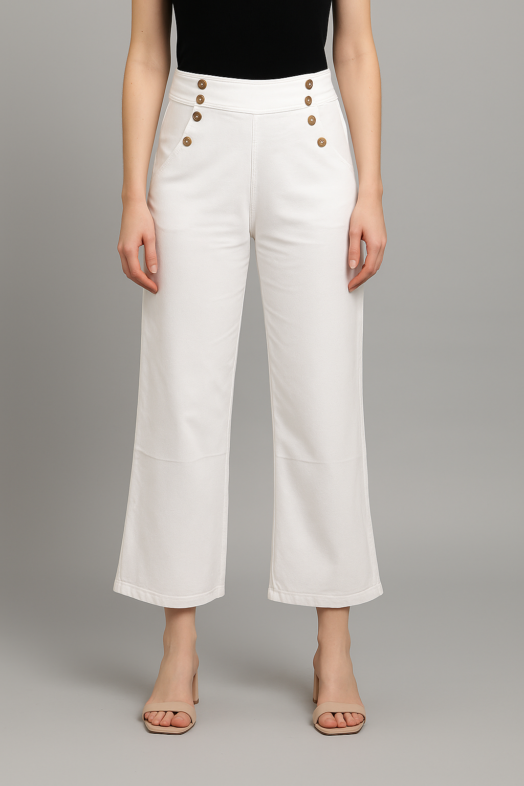 Golden Button-Flare Jeggings