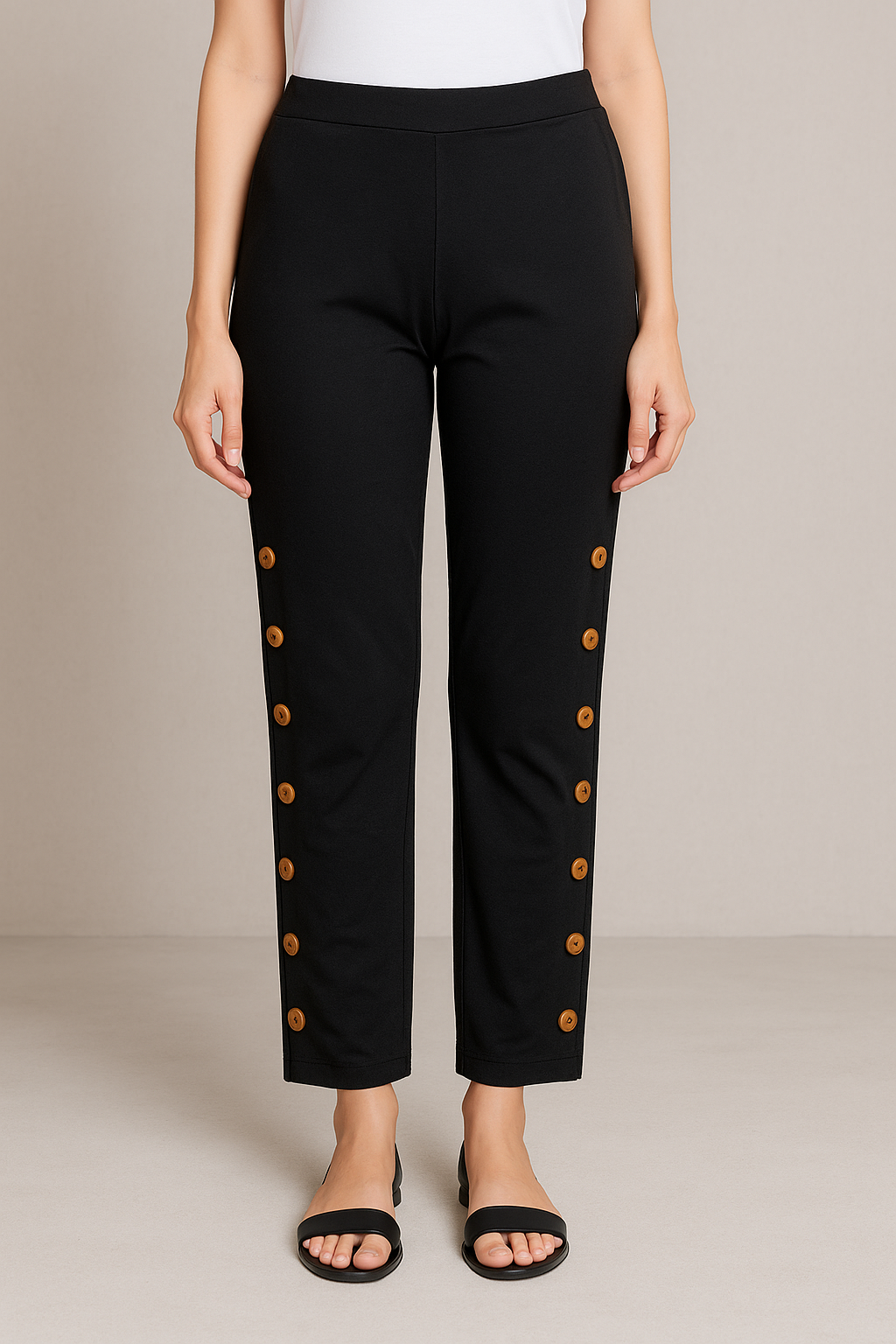 Golden Button Slim-Fit Jeggings