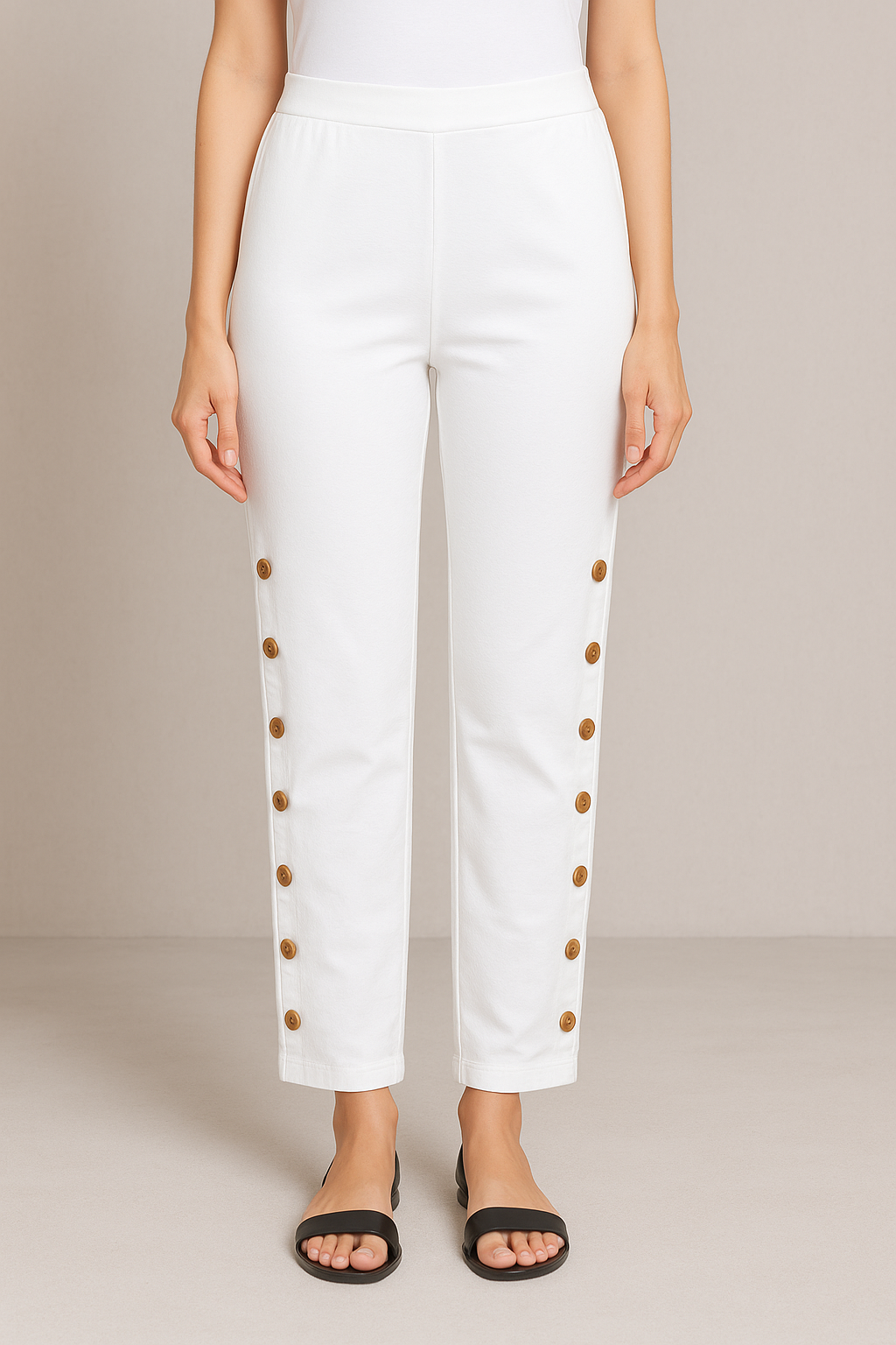 Golden Button Slim-Fit Jeggings