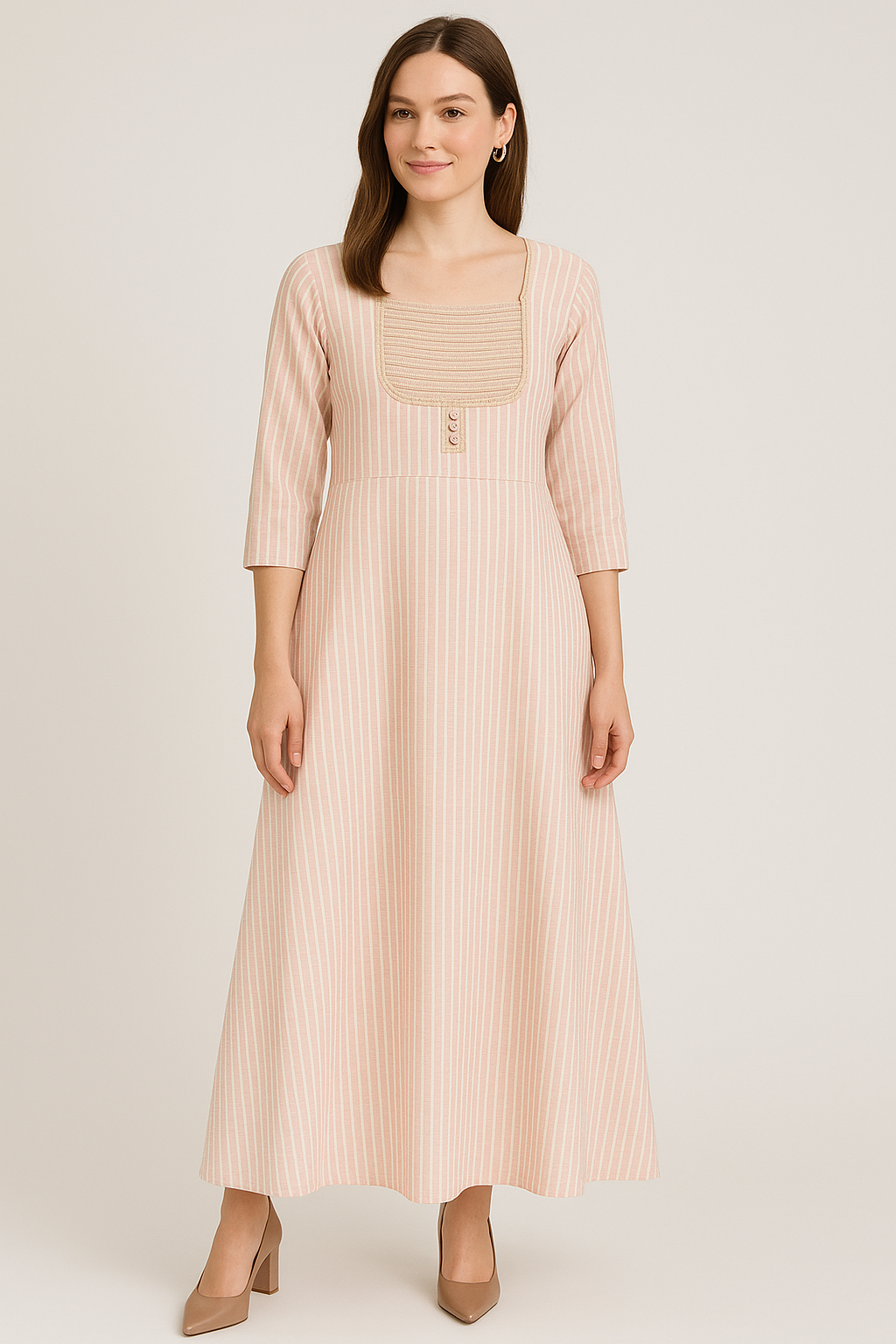 Blush Striped Elegance Maxi