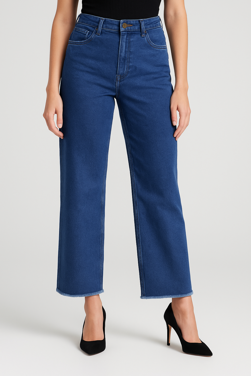 Indigo Edge Wide-Leg Jeans