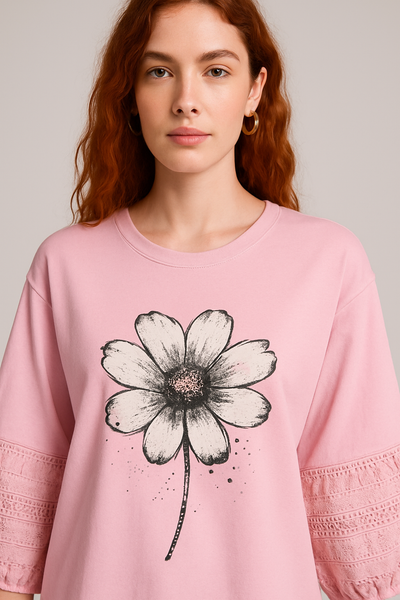 Blush Bloom Graphic Tunic