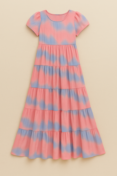 Cotton Candy Waves Maxi Dress