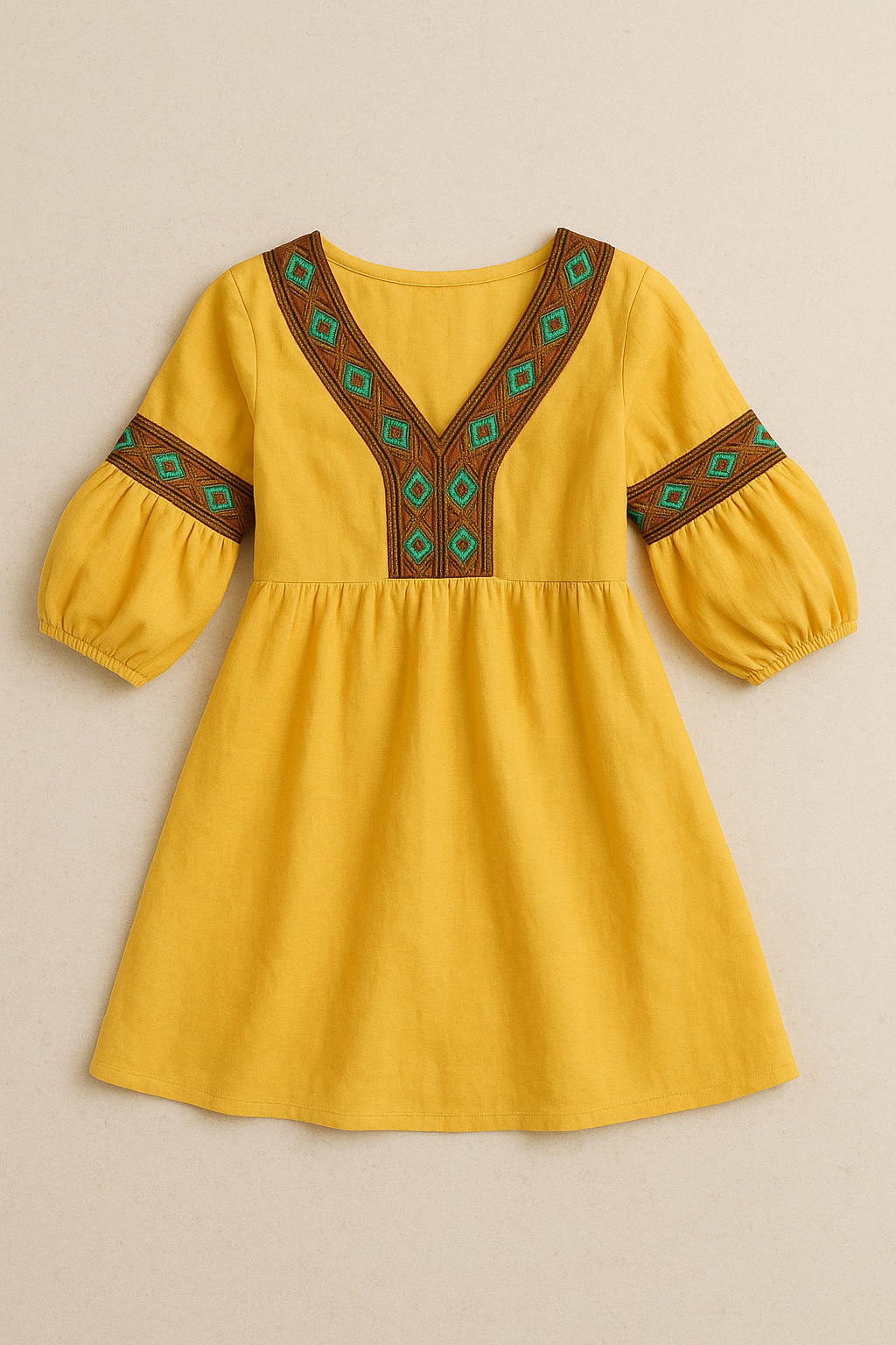 Sunny Bloom Embroidered Frock