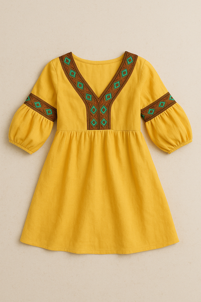 Sunny Bloom Embroidered Frock