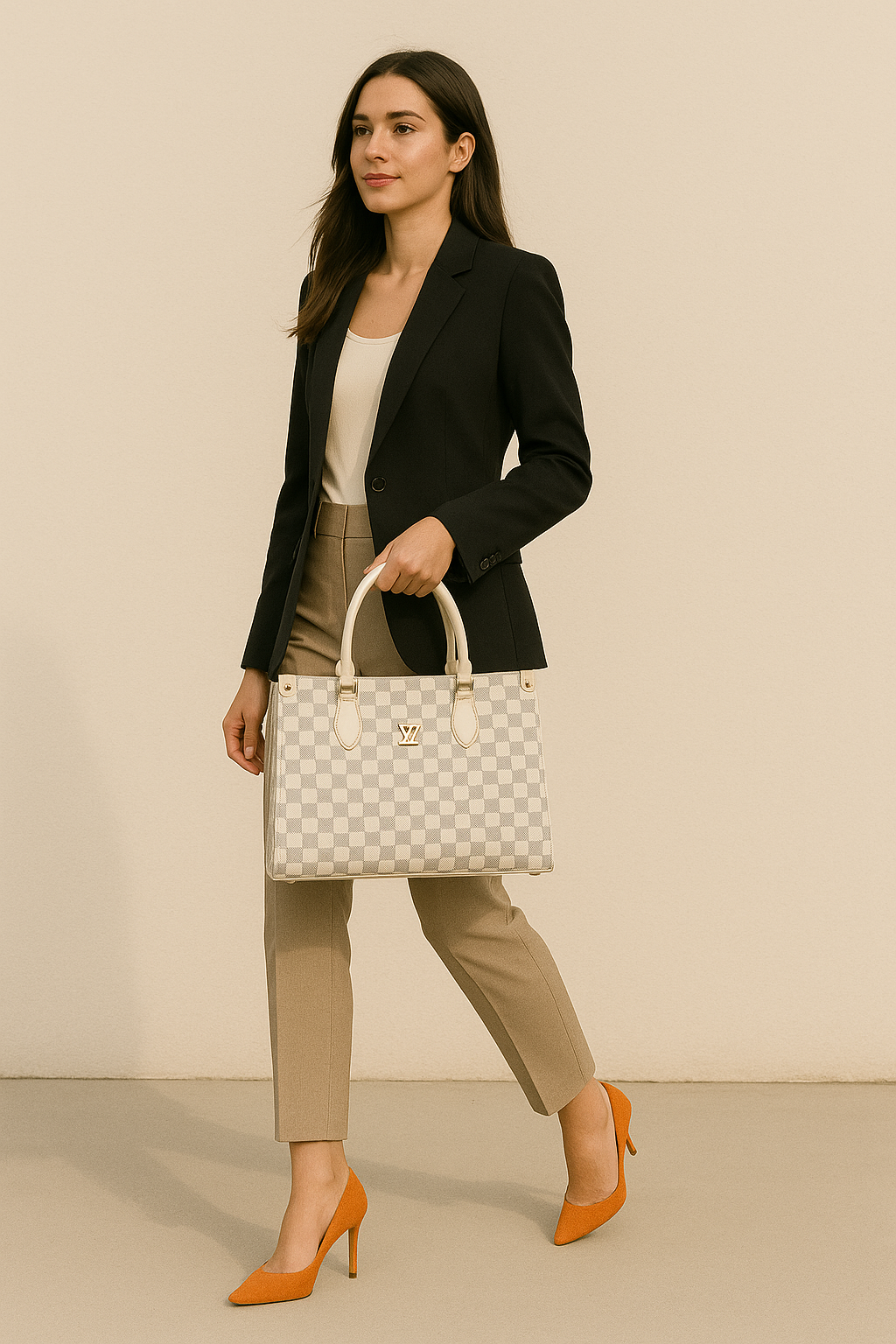 Elegance Checkered Tote