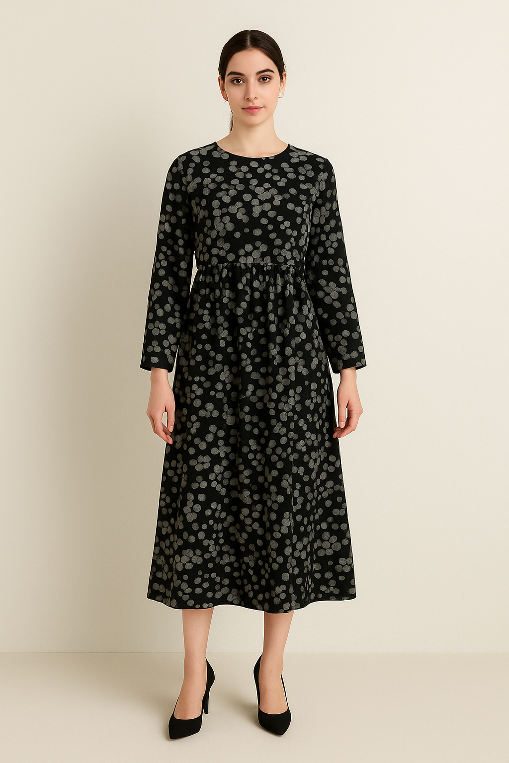 Midnight Bloom Midi Dress