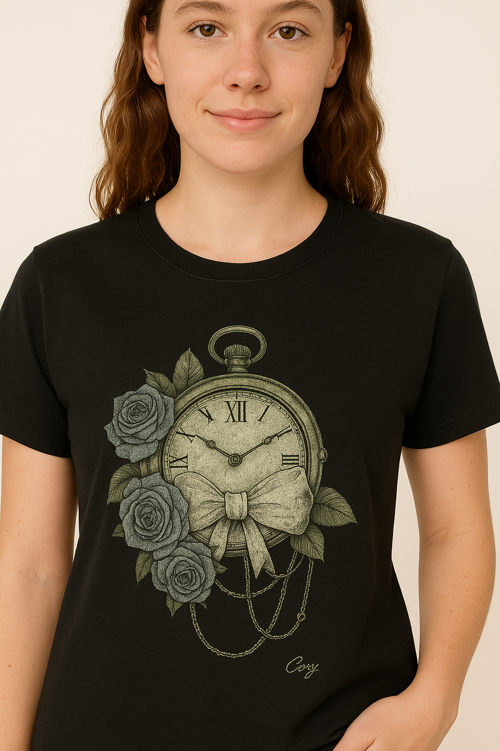 Midnight Bloom Timepiece Tee