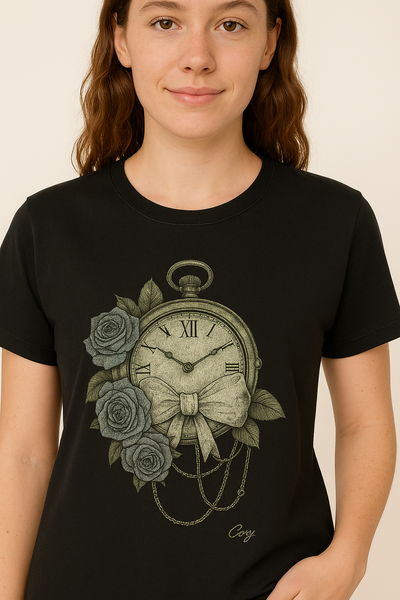 Midnight Bloom Timepiece Tee