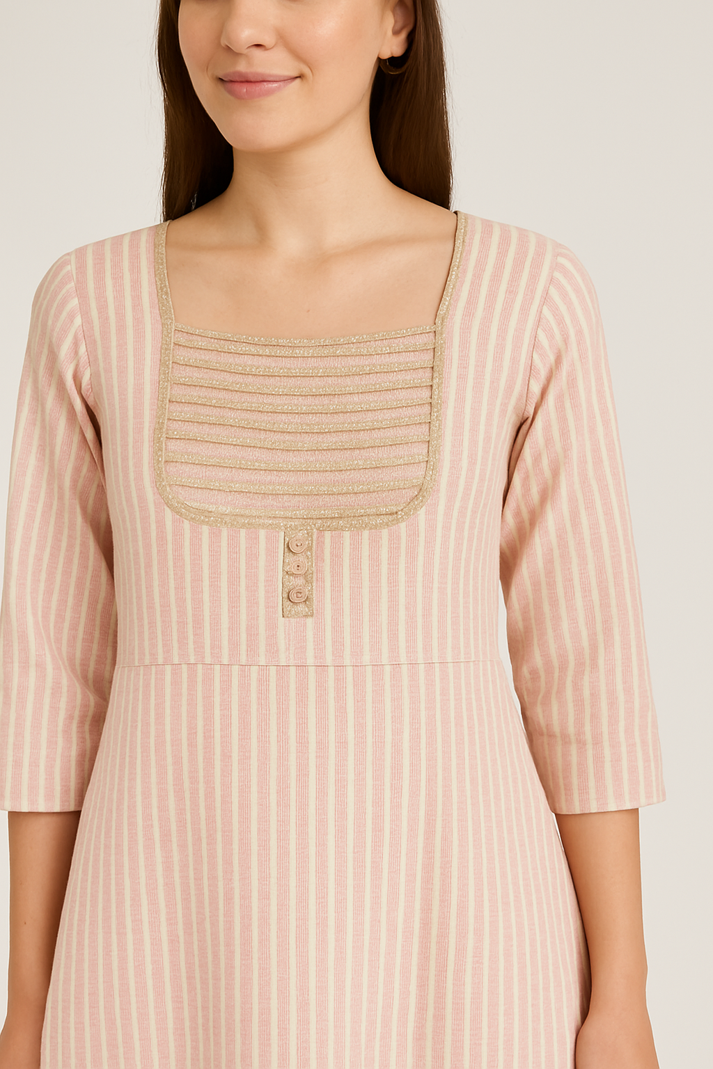 Blush Striped Elegance Maxi