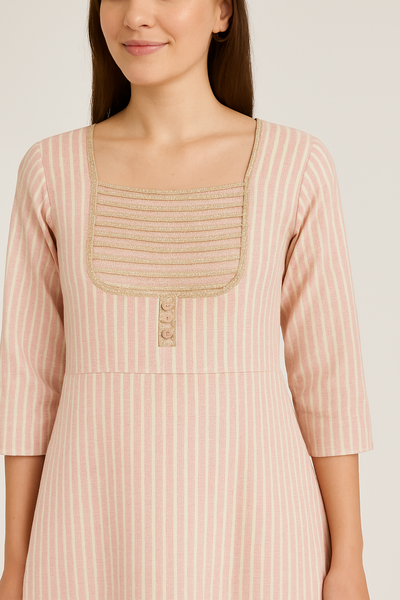 Blush Striped Elegance Maxi