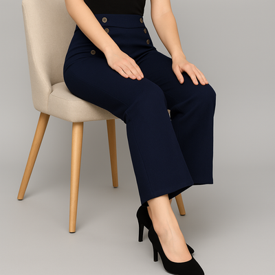 Golden Button-Flare Jeggings