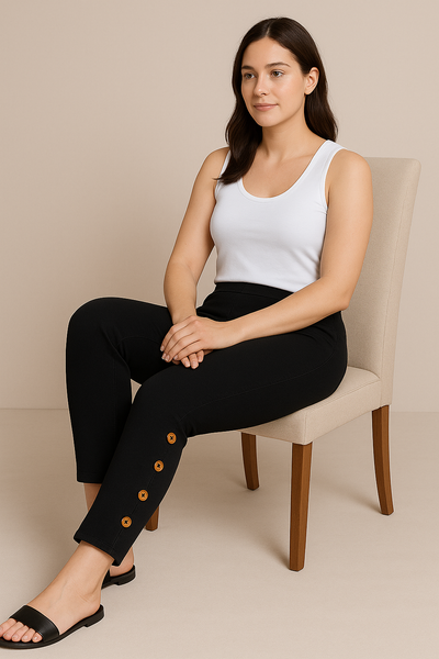 Golden Button Slim-Fit Jeggings